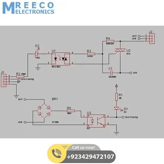 Arduino 1 Channel Triac Module With Zero Crossing Sensor - Top View