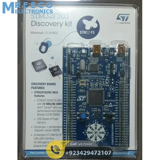 STM Discovery Kit STM32F3 STM32F303VC With Programming Cable - Back View