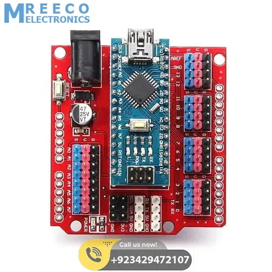 Arduino Nano Sensor Shield Nano I/O Expansion Board Prototype Shield - Bottom View