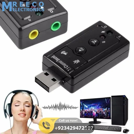 7.1 Channel USB External Sound Adapter - Close-up