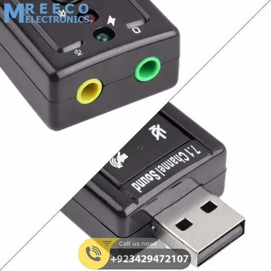 7.1 Channel USB External Sound Adapter - Zoomed View