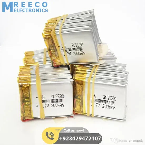 Lithium Polymer Battery 200mAh 3.7V In Pakistan - Front View