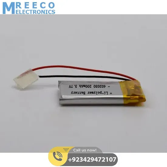Lithium Polymer Battery 200mAh 3.7V In Pakistan - Side View