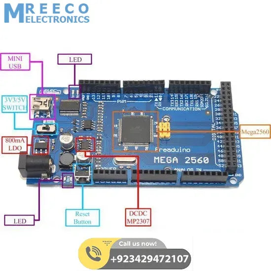 CH340 Arduino MEGA 2560 With Cable In Pakistan - Top View