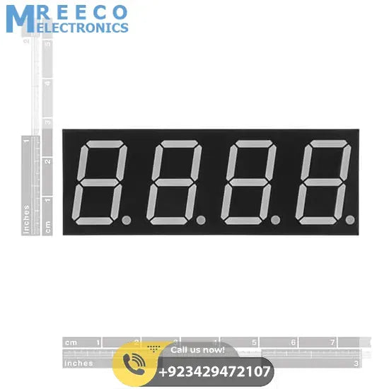 Common Anode 4 Digit 7 Segment Red LED Display - Side View