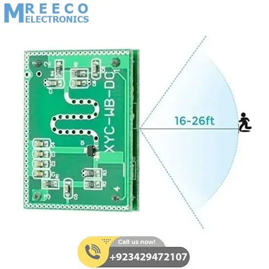 5.8GHZ Microwave Radar Motion Sensor Module - Front View