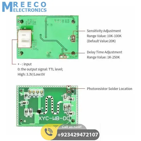 5.8GHZ Microwave Radar Motion Sensor Module - Back View
