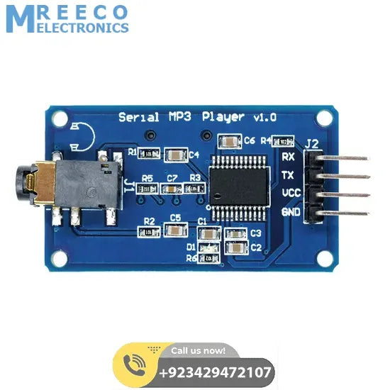 YX5300 MP3 Music Player UART Control Serial Module In Pakistan - Back View