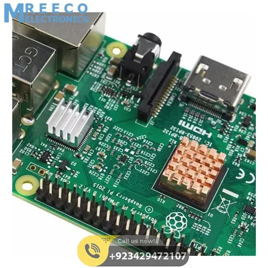 Self Adhesive Pure Copper Heat Sink For Raspberry Pi 3 pi 3 b+ - Back View
