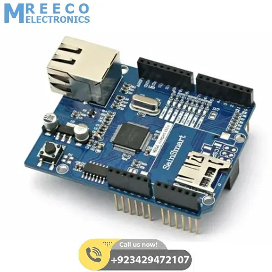W5100 Ethernet Shield Network Expansion Board With Micro SD Card Slot For Arduino - Back View