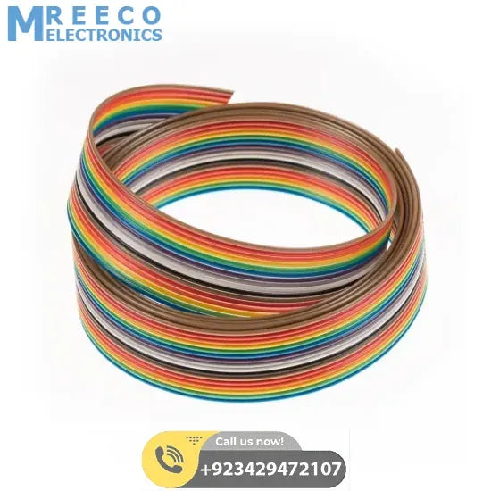 1Feet 20 Wires Rainbow Color Flat Ribbon Cable in Pakistan - Front View