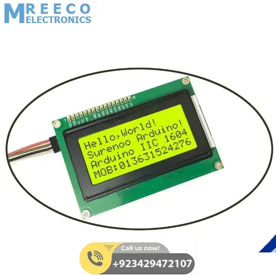 IIC I2C TWI 164 1604 16x4 LCD screen module character series with backlight for Arduino - Side View