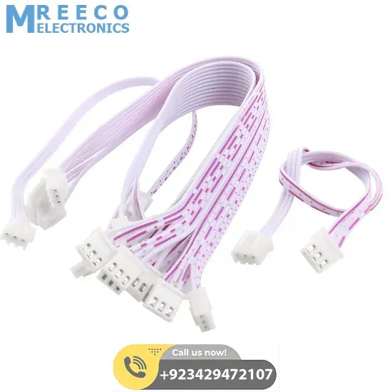3 wires 2.54mm Pitch Female to Female JST XH Connector Cable Wire 6 inch - Side View