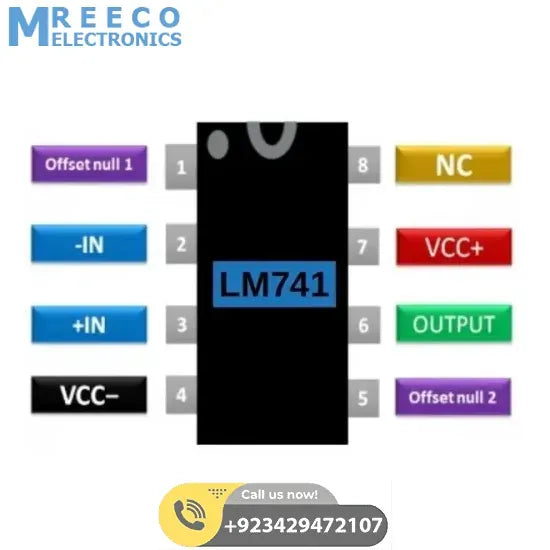LM741 Operational Amplifier - Side View