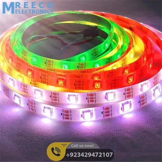 5V 5Meter Addressable LEDs Strip WS2812B - Front View
