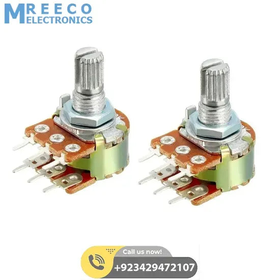 Dual Stereo Volume Type Variable Resistor Potentiometer - Front View
