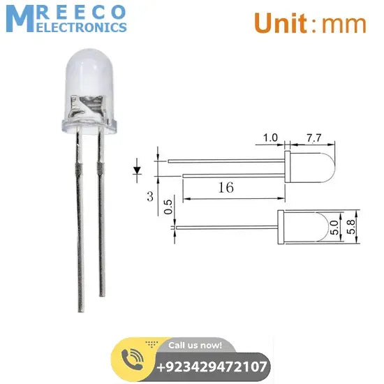 5mm Blue LED In pakistan - Side View