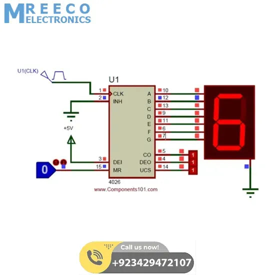 CD4026 4026 Johnson Decade Counter IC - Back View