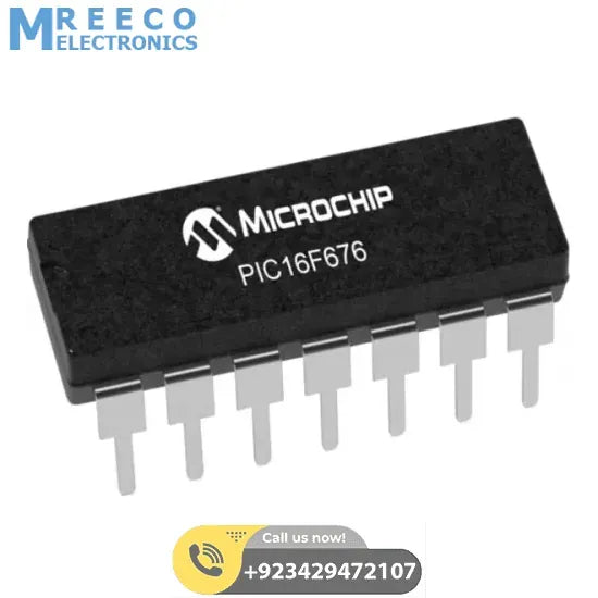 14 Dip 8 bit Microcontroller PIC16F676 - Front View