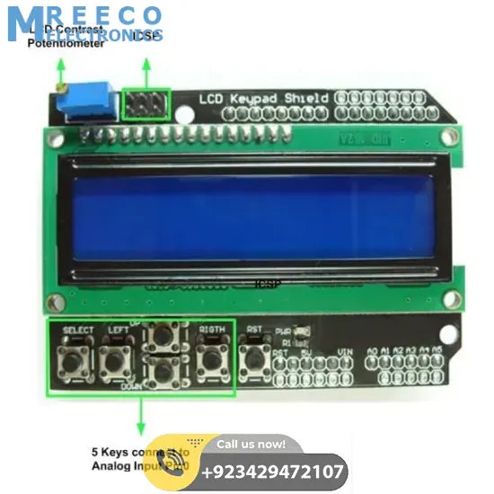 Arduino LCD Keypad Shield - Front View