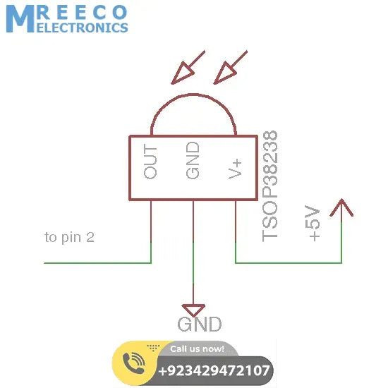DIY 5V Wireless IR Infrared Remote Decoder Encoding Transmitter Receiver Module in Pakistan - Side View