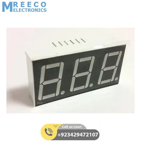 3 Digit 7 Segment Common Anode Red Color Display - Side View