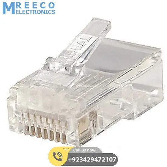 RJ45 Male Connector 8 pin - Bottom View
