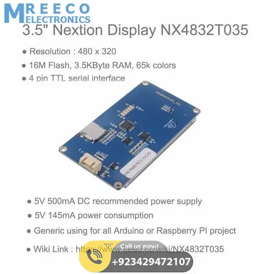 3.5 inch Nextion TFT HMI LCD Touchscreen NX4832T035 - Top View