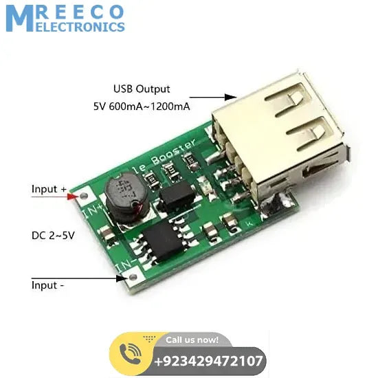 USB 1200mA DC 2~5V to DC 5V Voltage Step up Boost Module - Back View