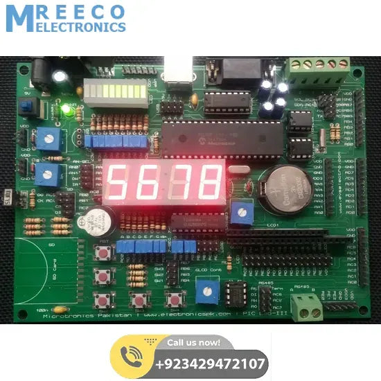 PIC Lab-III Microchip PIC Microcontroller development board - Front View