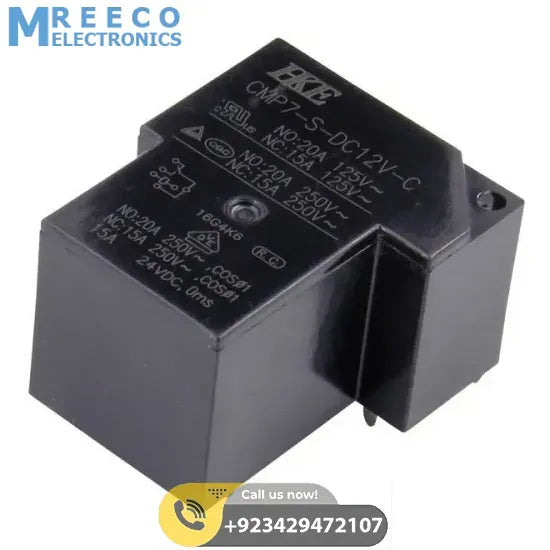 Hke T90 12V DC 30A PCB Relay - Front View