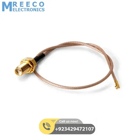 30mm Length For 2mm Size 1st Generation IPEX to SMA Female Antenna Connector - Front View