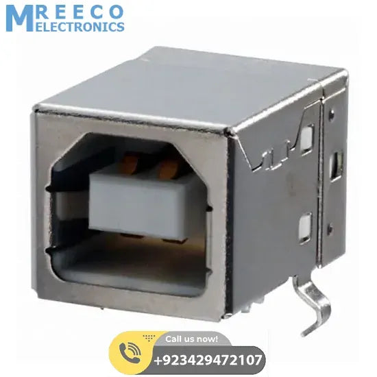 4 Pin USB B Type Socket Connector - Side View