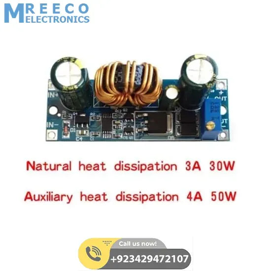 Adjustable DC To DC 4A Step Up Down Power Supply Module Automatic 5.5-30V To 0.5-30V Buck Boost Converter - Bottom View