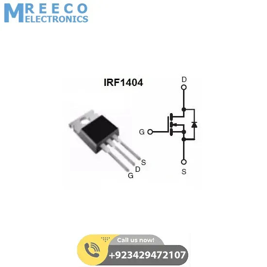 MOSFET IRF1404 IRF 1404 - Front View