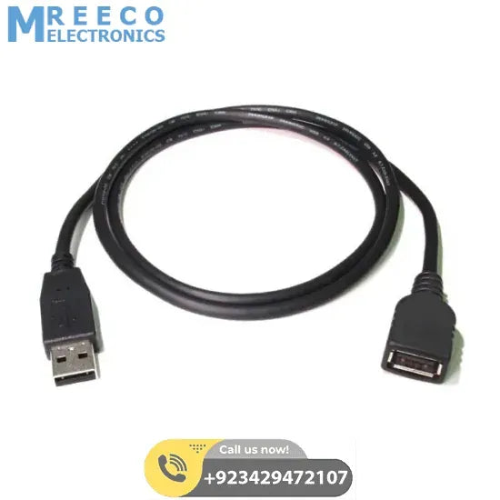 1.5m USB Extension Cable Type A male to Type A female - Front View