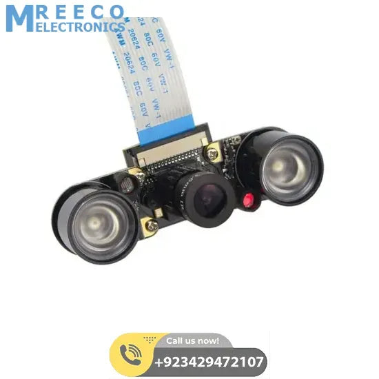 Night Vision 5MP Camera Module For Raspberry Pi With 2 IR LEDs - Front View
