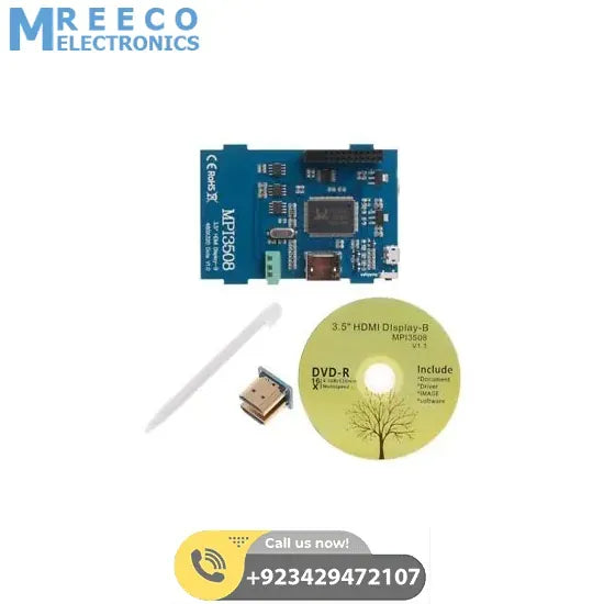MP13508 3.5 inch HDMI USB Touch Screen Real HD LCD Display For Raspberry Pi 3/2/B+/B/A+ - Back View
