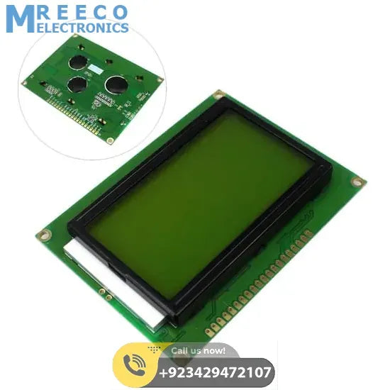 Green Color 128X64 Graphical LCD Display Green - Side View