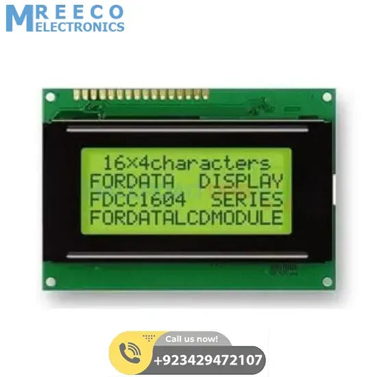 16X4 Character LCD 1604 Green LCD Display Module FDCC1604 Series For Arduino Raspberry Pi - Front View