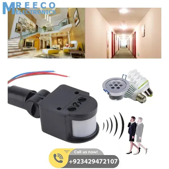 12V Automatic Infrared PIR Motion Sensor Detector Switch - Front View