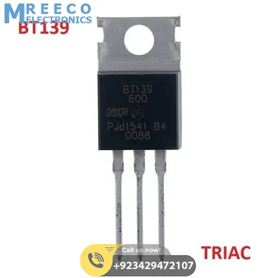 BT139 TRIAC General Purpose Thyristor - Front View