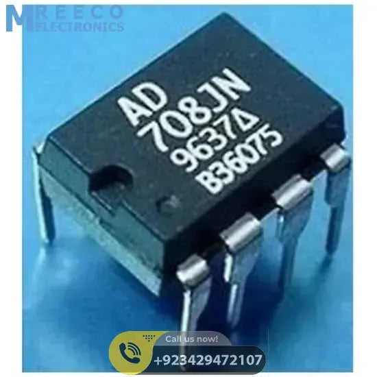 Op Amp AD708JN Dip 8 IC - Side View