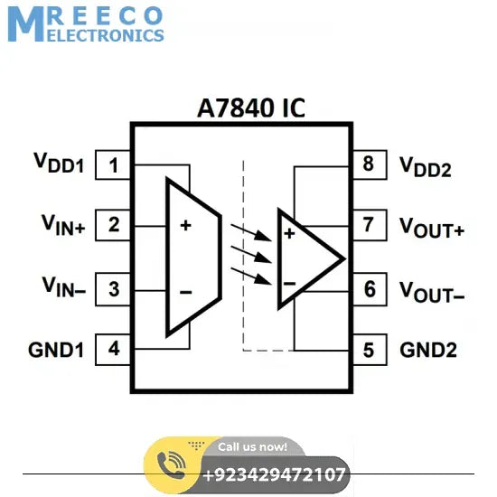 HCPL 7840 HCPL-7840 Isolated Amplifier For Current Sensing - Side View