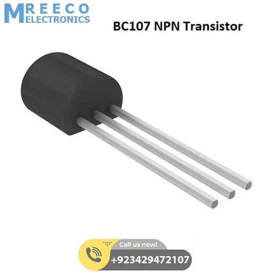 BC107 NPN General Purpose Transistor - Front View