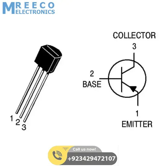 BC107 NPN General Purpose Transistor - Side View