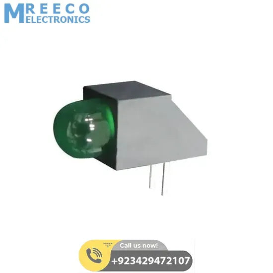 3mm Right Angle Green LED Indicator Holder - Back View