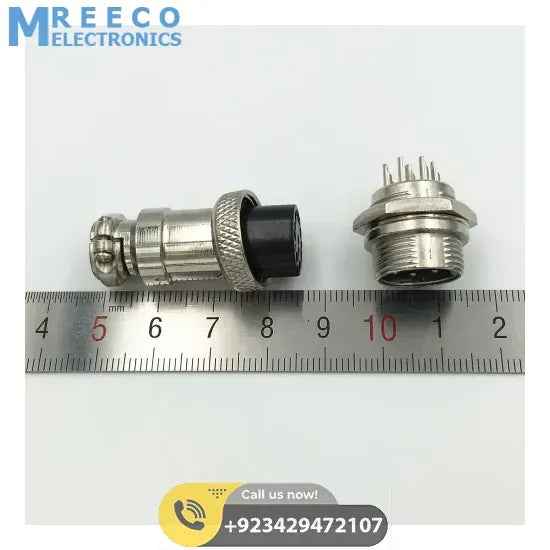 XLR 5 Pin Cable Connector 16mm Chassis Mount 5pin plug Adapter - Front View