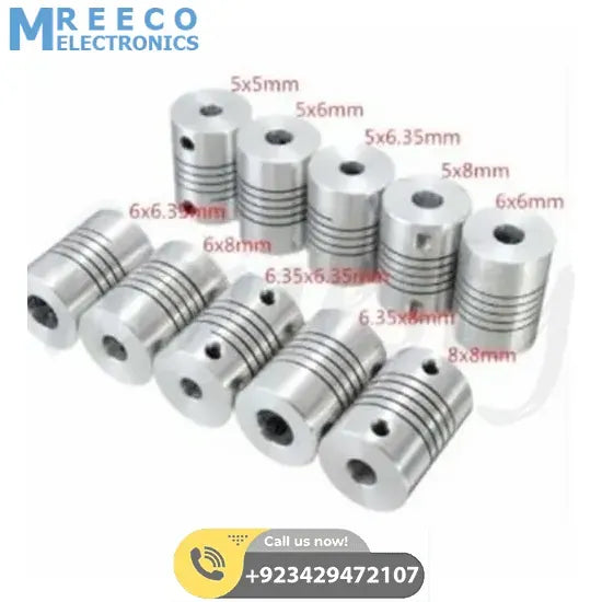 6x8mm Flexible Coupling Shaft - Back View