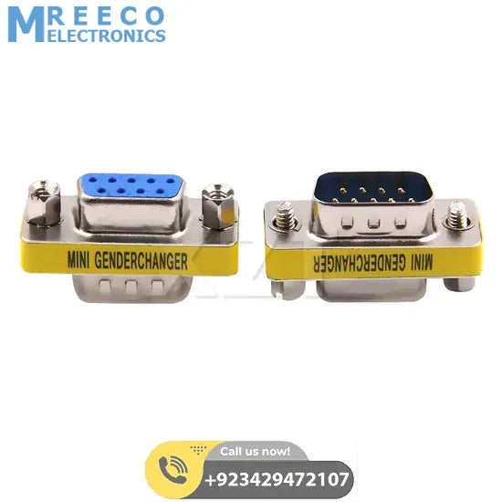 RS232 DB9 Male to Female Changer converter 9 Pin - Front View